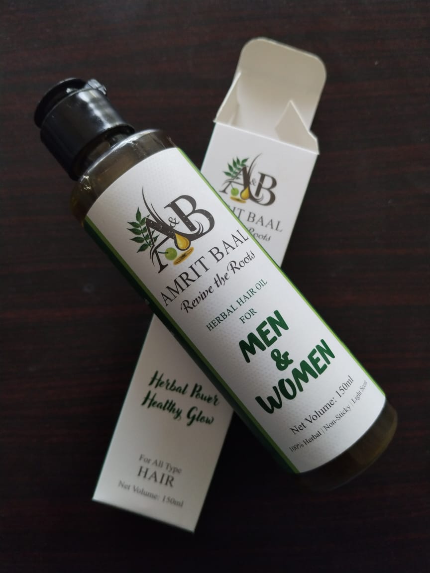 AmritBaal Herbal Hair Oil – 100% Natural | Anti Hair Fall | Hair Growth & Shine