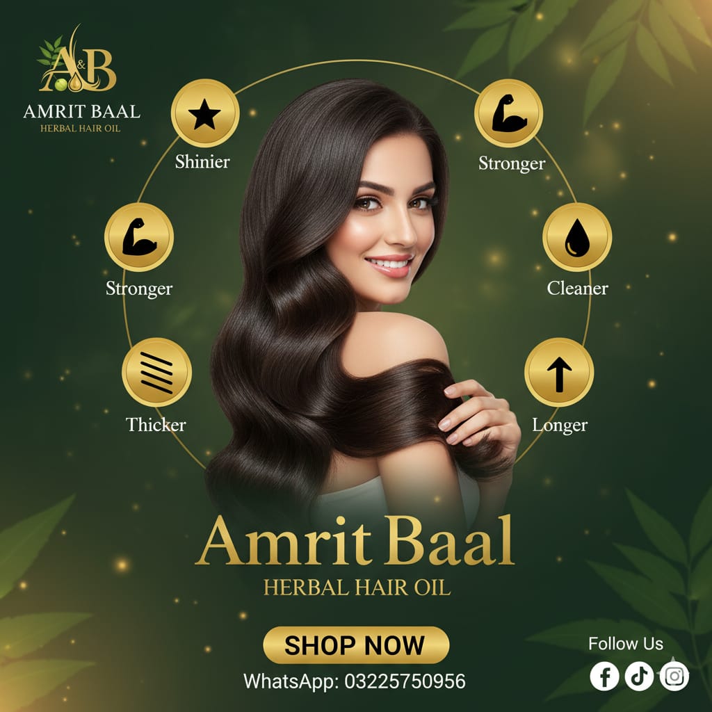 AmritBaal Herbal Hair Oil – 100% Natural | Anti Hair Fall | Hair Growth & Shine