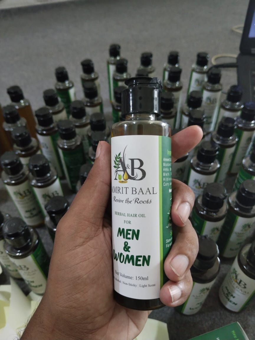 AmritBaal Herbal Hair Oil – 100% Natural | Anti Hair Fall | Hair Growth & Shine